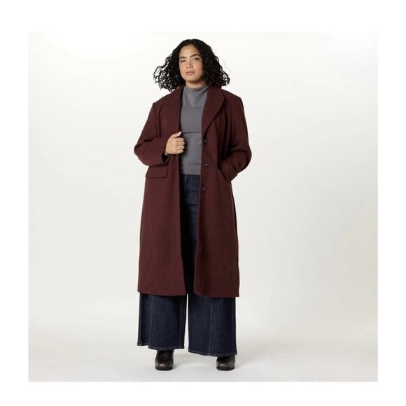 The Drop Jackets & Blazers - The Drop Liam Oversized Long Coat Decadent Chocolate 2XL NEW Lined Jacket